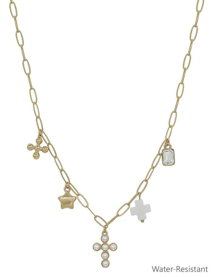 Gold Multi Charm Necklace