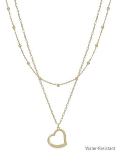 Gold Open Heart Necklace