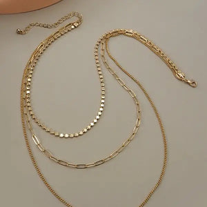 Gold Multi Layer Chain Necklace