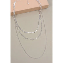 Load image into Gallery viewer, Silver Multi Layer Chain Necklace