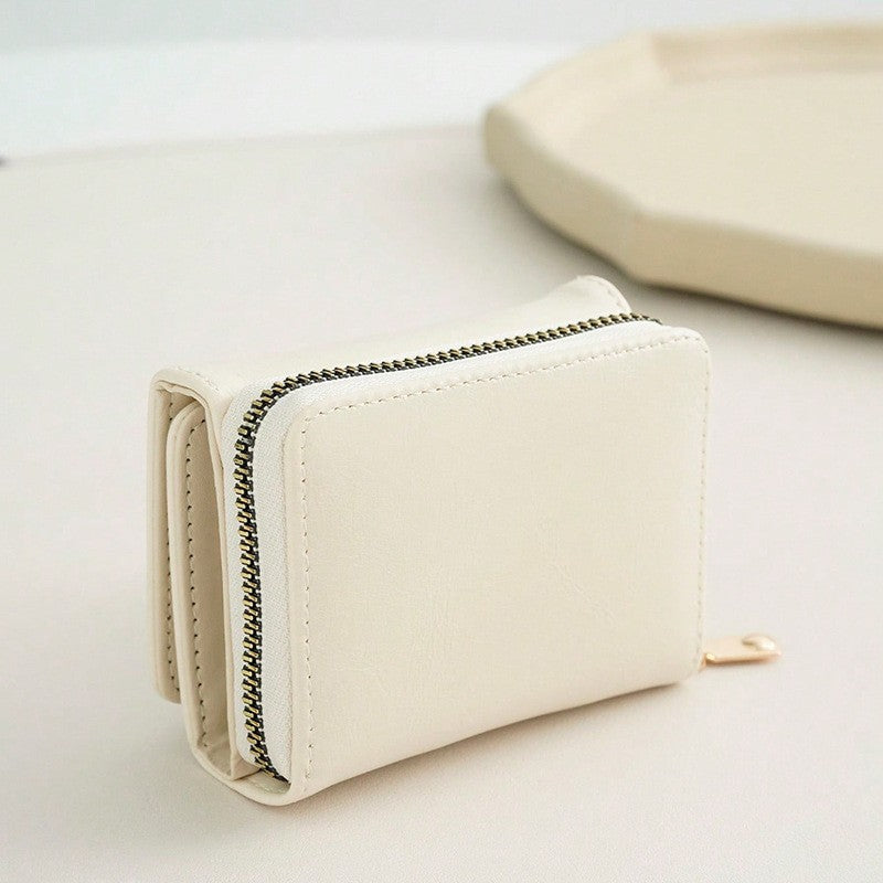 White Zipper Wallet