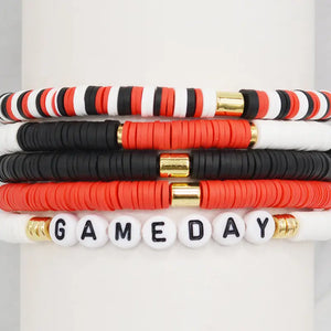 Red & Black Game Day Bracelet Set