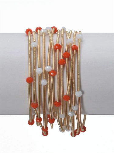 Gold Wired Orange Crystal Bracelets