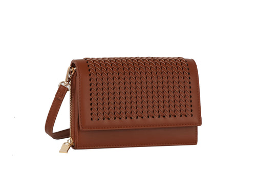 Brown Woven Clutch Bag