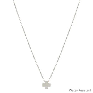 Silver Cross Charm Necklace