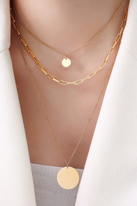 Gold Coin Multi Strand Necklace