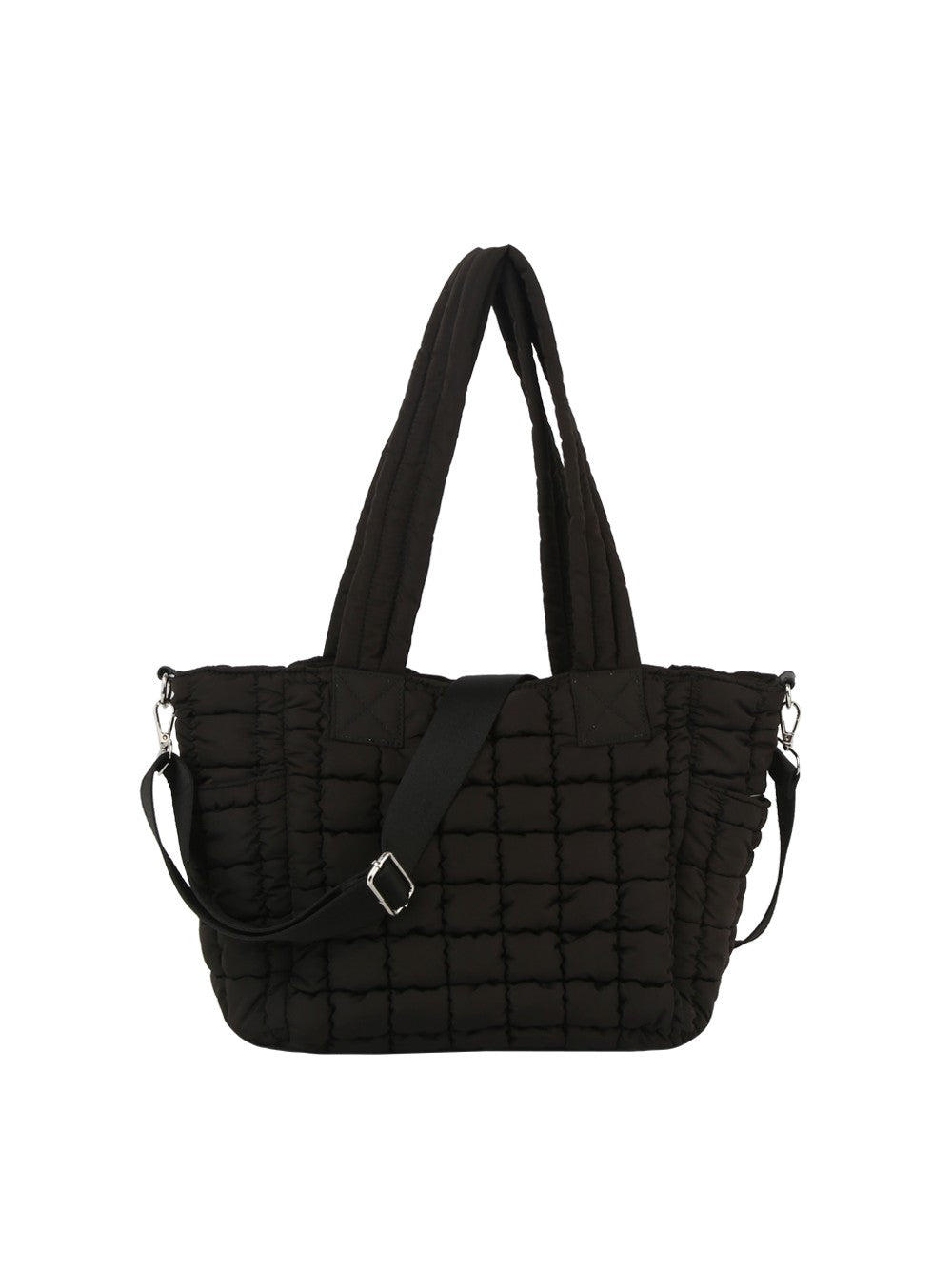 Black Quilted Tote Bag