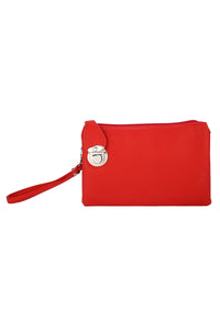 Red Wristlet Clutch Bag