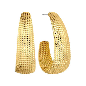 Gold Textured Hoop Earrings