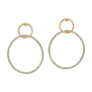 Gold Rhinestone Circle Earrings