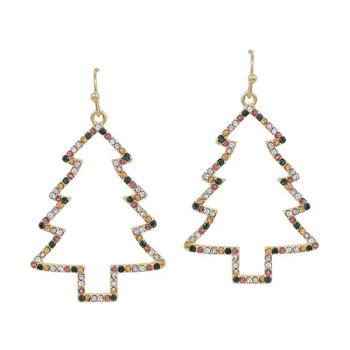 Crystal Christmas Tree Earrings