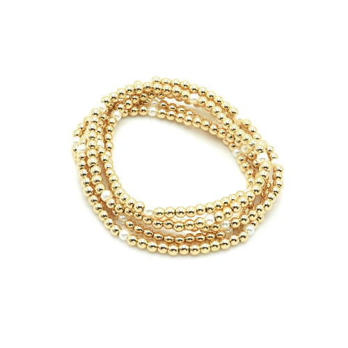 Gold Multi Strand Beaded Bracelets