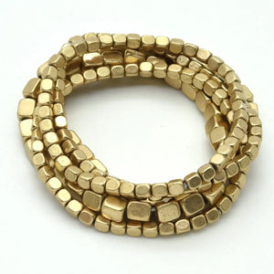 Worn Gold 5pc Stretch Bracelets