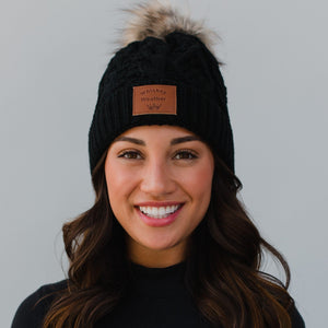 Boutique Patch – Whiskey Black Clothing Crush Pom Beanie