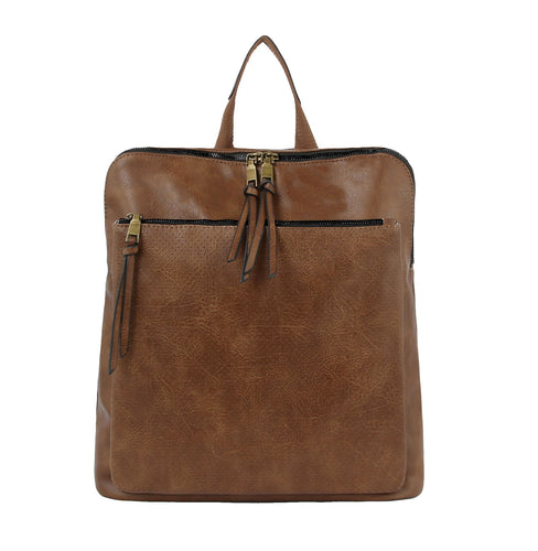 Coffee Leather Shoulder Bag