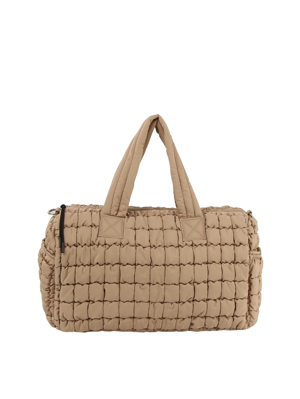 Oatmeal Quilted Duffel Bag