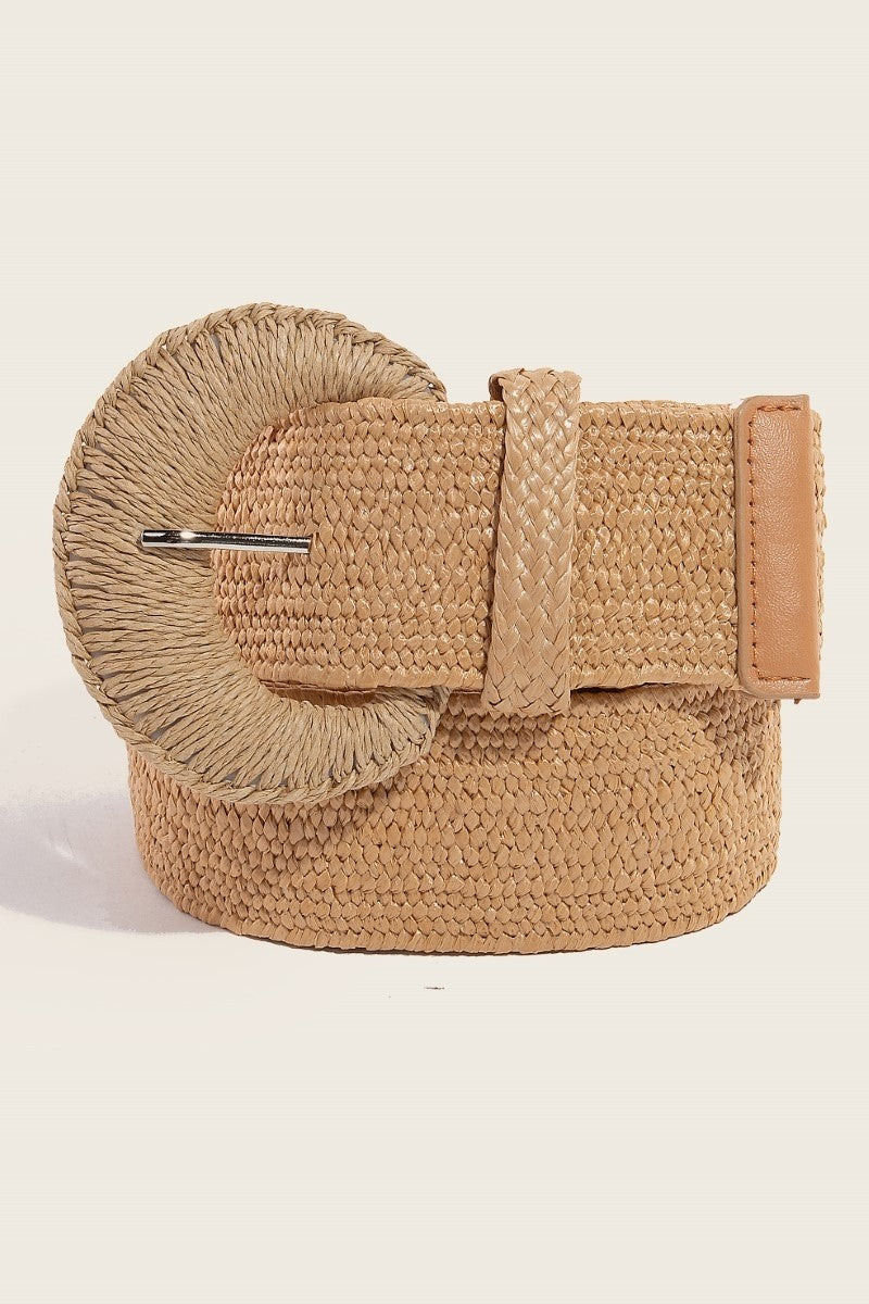 Khaki Braided Round Elastic Belt