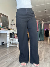 Load image into Gallery viewer, Black Wide Leg Linen Pants