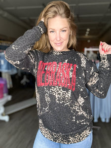 Nebraska Bleached Mixed Print Pullover