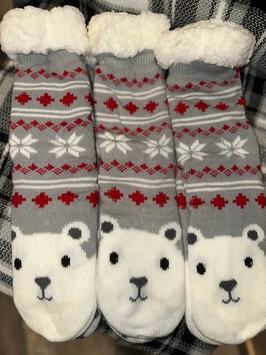 Polar Bear Sherpa Lined Socks