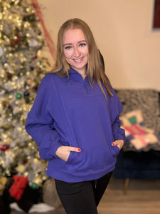 Periwinkle Oversize Half Zip