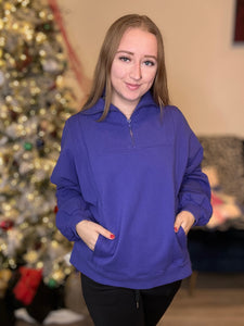 Periwinkle Oversize Half Zip