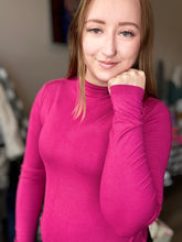 Load image into Gallery viewer, Hot Pink High Neck Long Sleeve Top