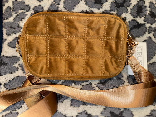 Tan Velvet Belt Bag