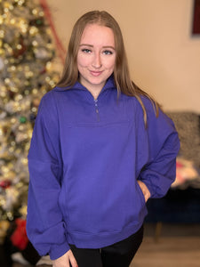 Periwinkle Oversize Half Zip