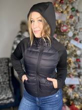 Load image into Gallery viewer, Black Quilted Thumb Jacket