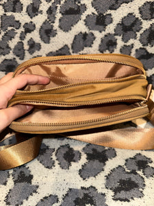 Tan Velvet Belt Bag