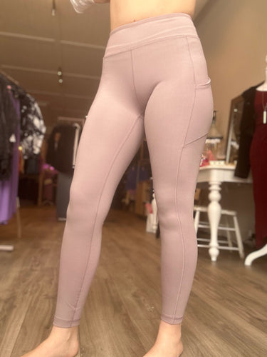 Dusty Mauve High Rise Pocket Leggings