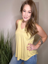 Load image into Gallery viewer, Lemon V Neck Round Hem Tank