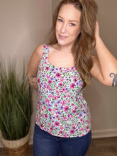 Load image into Gallery viewer, Mint Floral Back Tie Top