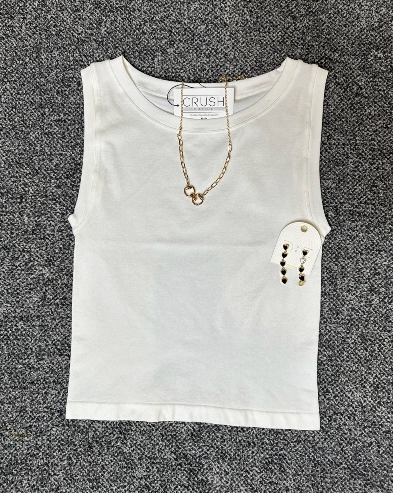 White Seamless Cropped Tank