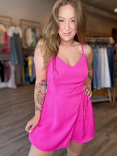 Load image into Gallery viewer, Hot Pink Tie Wrap Romper