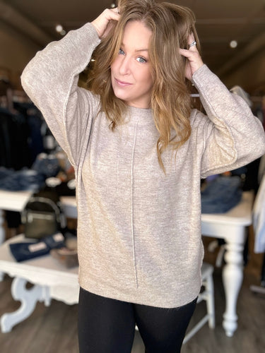 Mocha Front Seam Sweater