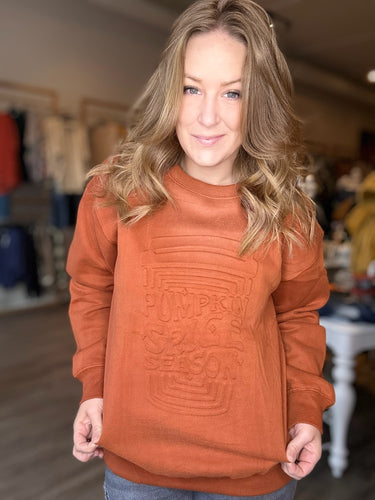 Pumpkin Spice Embossed Sweater