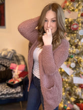 Load image into Gallery viewer, Mauve Popcorn Sweater Cardigan