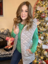 Load image into Gallery viewer, Taupe Quilted Hooded Vest