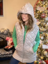 Load image into Gallery viewer, Taupe Quilted Hooded Vest