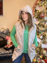 Load image into Gallery viewer, Taupe Quilted Hooded Vest