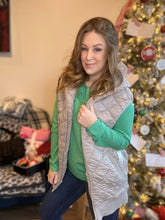 Load image into Gallery viewer, Taupe Quilted Hooded Vest