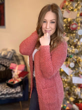 Load image into Gallery viewer, Rose Popcorn Sweater Cardigan