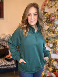 Forest Green Half Zip Sweater