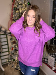 Violet Brushed Oversized Sweater