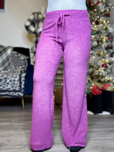 Plum Brushed Drawstring Pants