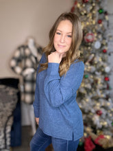 Load image into Gallery viewer, Dusty Blue Ribbed Oversized Sweater