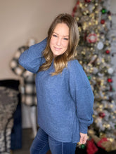 Load image into Gallery viewer, Dusty Blue Ribbed Oversized Sweater