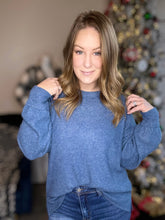 Load image into Gallery viewer, Dusty Blue Ribbed Oversized Sweater